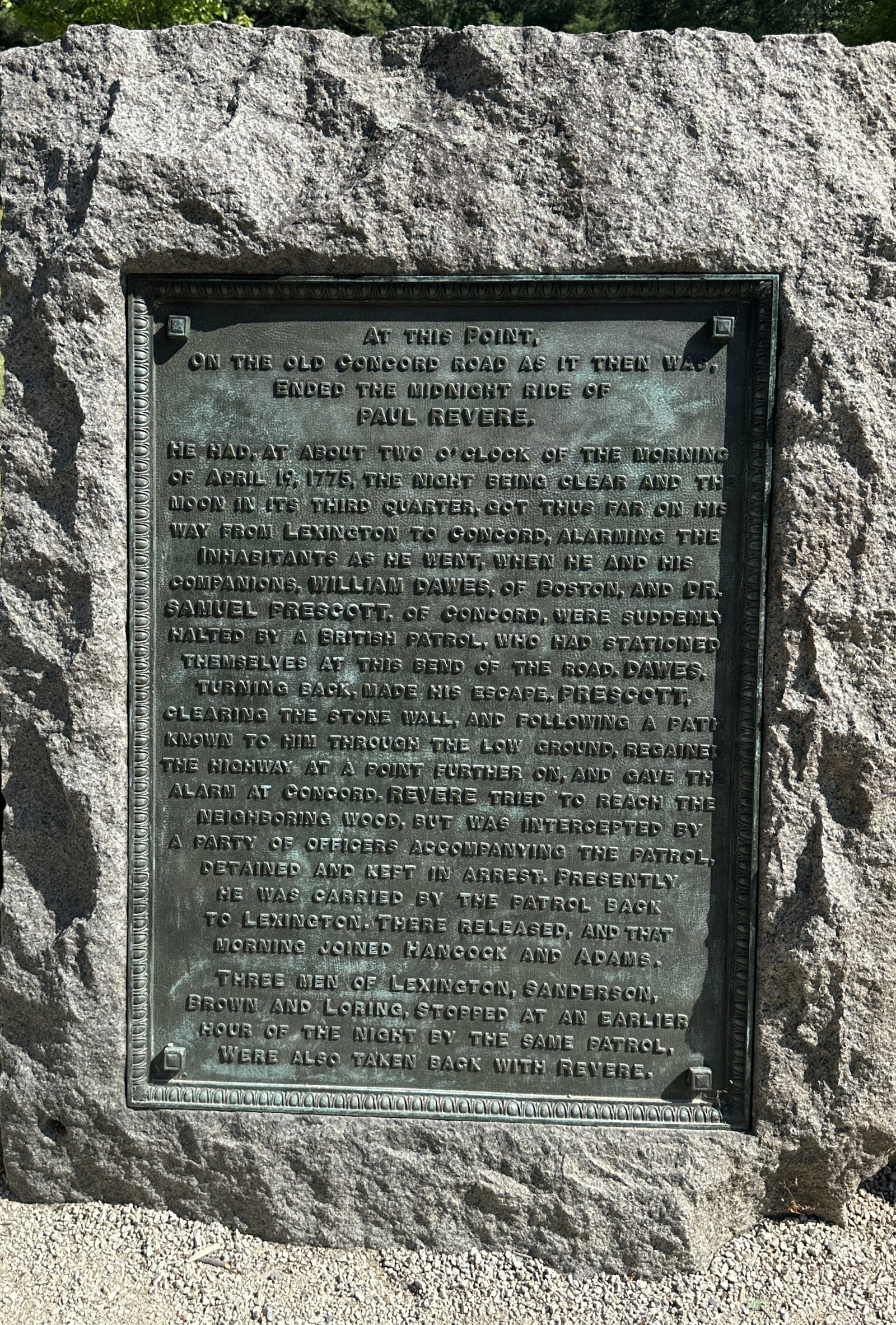 Daves-Revere-Prescott capture site marker