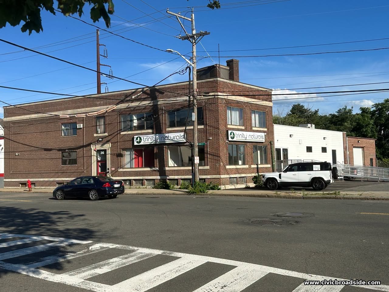 36 Charles Street, Malden, showing the Trinity Naturals signage on the building at the center of the DMS Trinity special permit dispute