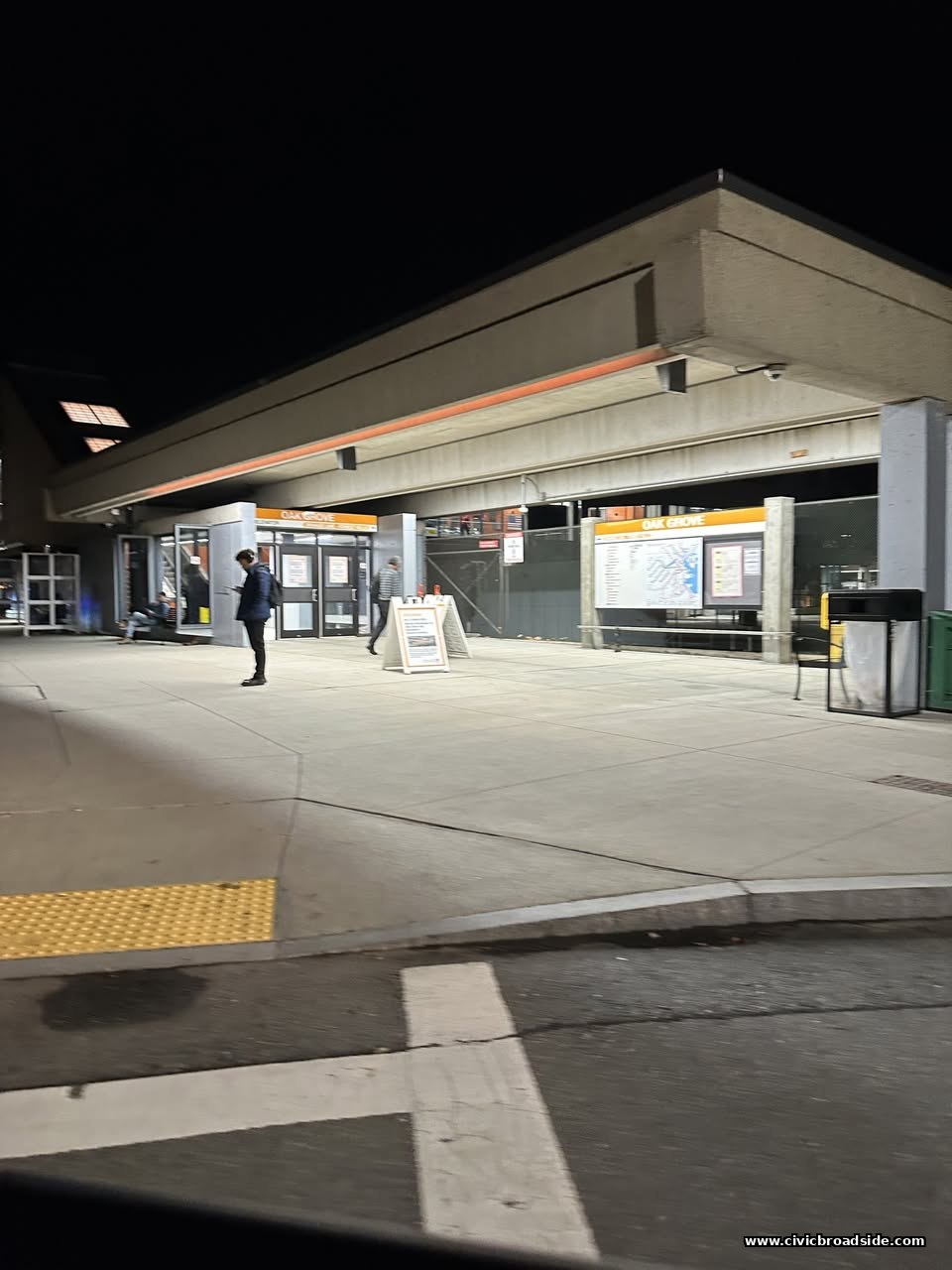 Oak Grove MBTA station at night