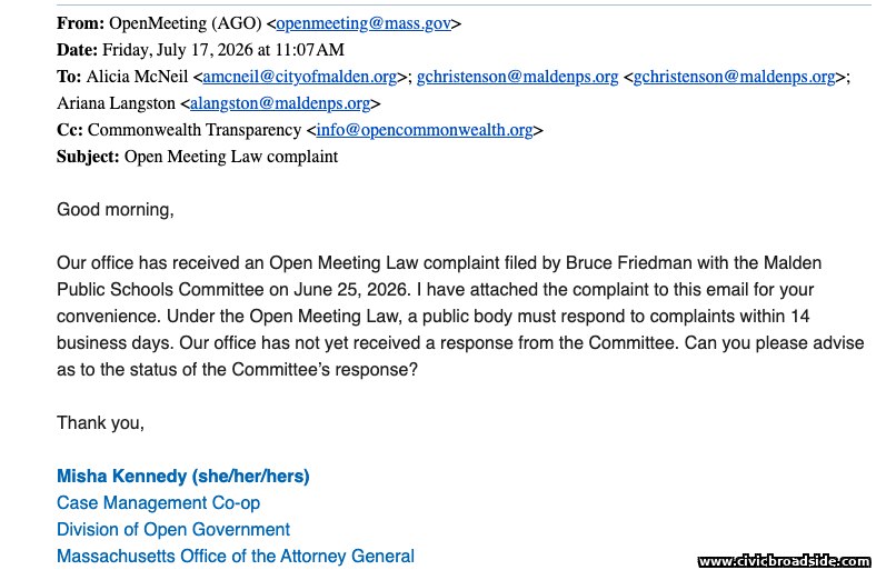 Email dated July 17, 2026