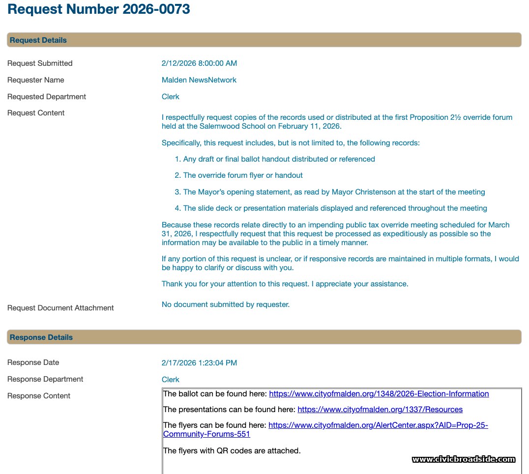 Presentations and information on override forums